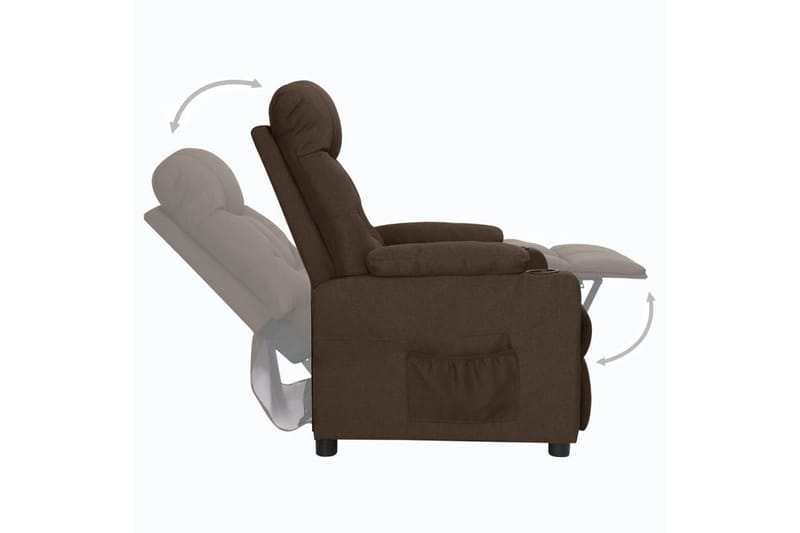 Reclinerfåtölj mörkbrun tyg - Brun - Möbler - Stolar & fåtöljer - Fåtölj - Biofåtölj & reclinerfåtölj