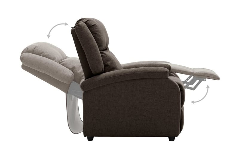 Reclinerfåtölj mörkbrun tyg - Mörkbrun - Möbler - Stolar & fåtöljer - Fåtölj - Biofåtölj & reclinerfåtölj