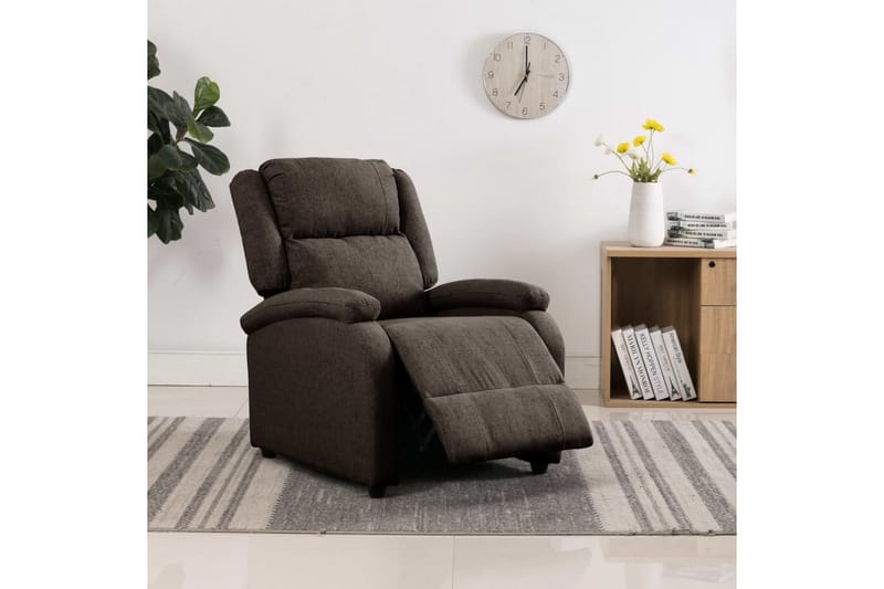 Reclinerfåtölj mörkbrun tyg - Mörkbrun - Möbler - Stolar & fåtöljer - Fåtölj - Biofåtölj & reclinerfåtölj
