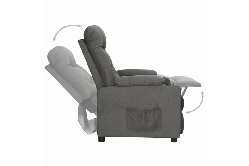 Reclinerfåtölj mörkgrå tyg - Grå - Möbler - Stolar & fåtöljer - Fåtölj - Biofåtölj & reclinerfåtölj