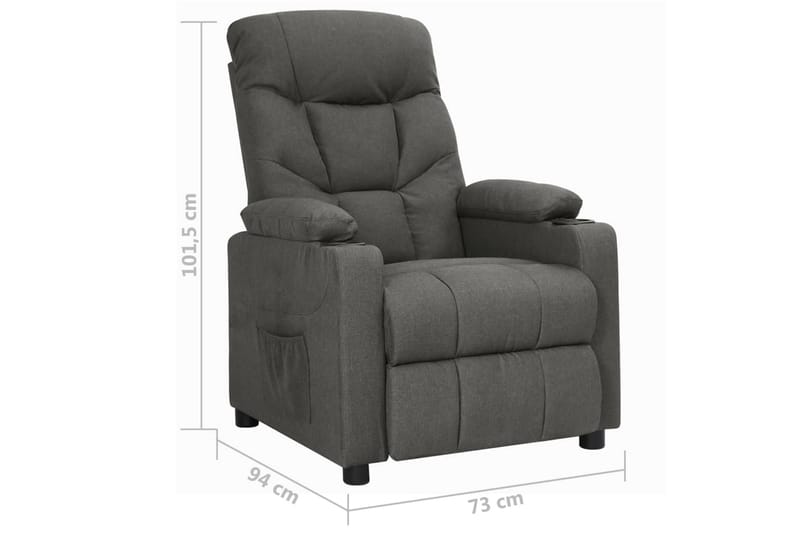 Reclinerfåtölj mörkgrå tyg - Grå - Möbler - Stolar & fåtöljer - Fåtölj - Biofåtölj & reclinerfåtölj