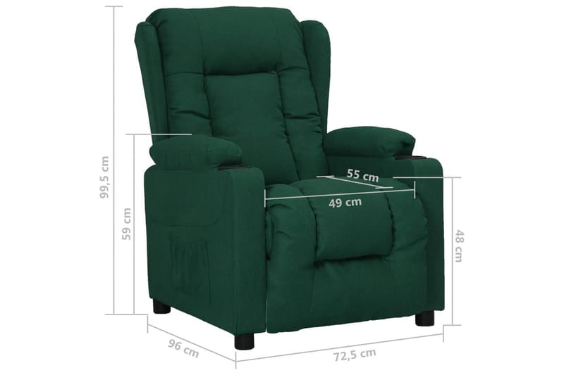 Reclinerfåtölj mörkgrön tyg - Grön - Möbler - Stolar & fåtöljer - Fåtölj - Biofåtölj & reclinerfåtölj