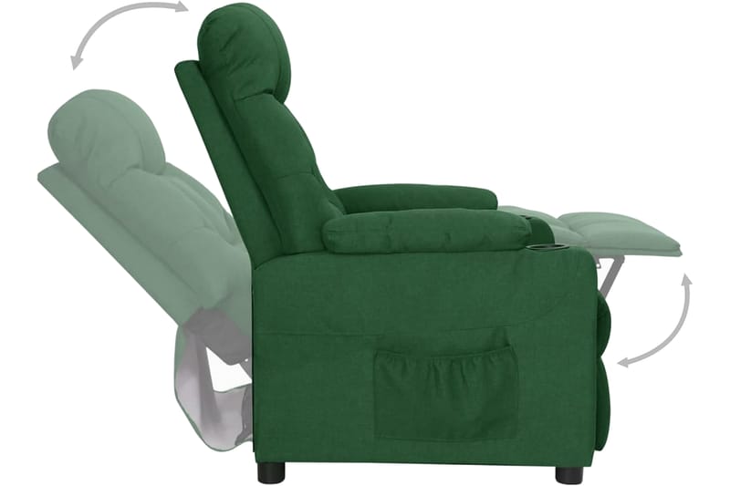 Reclinerfåtölj mörkgrön tyg - Mörkgrön - Möbler - Stolar & fåtöljer - Fåtölj - Biofåtölj & reclinerfåtölj