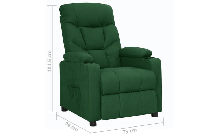 Reclinerfåtölj mörkgrön tyg - Mörkgrön - Möbler - Stolar & fåtöljer - Fåtölj - Biofåtölj & reclinerfåtölj