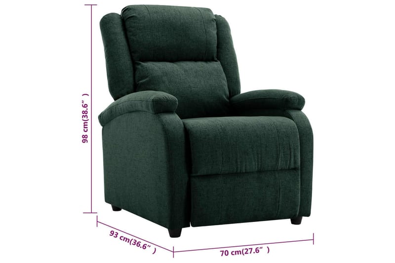 Reclinerfåtölj mörkgrön tyg - Mörkgrön - Möbler - Stolar & fåtöljer - Fåtölj - Biofåtölj & reclinerfåtölj