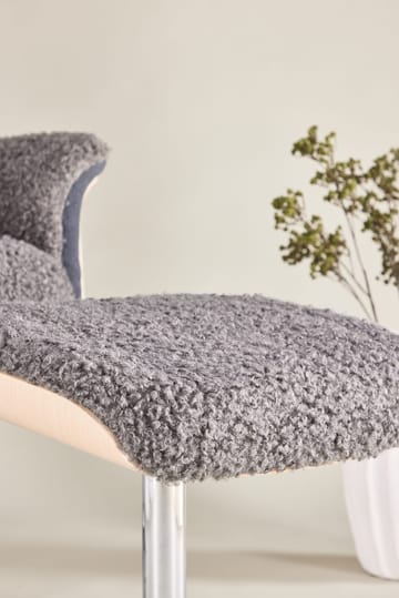 Reclinerfåtölj med fotpall - Grå fårskinnsimitation/whitewash ek - Grå - Möbler - Stolar & fåtöljer - Fåtölj - Fåtölj med fotpall