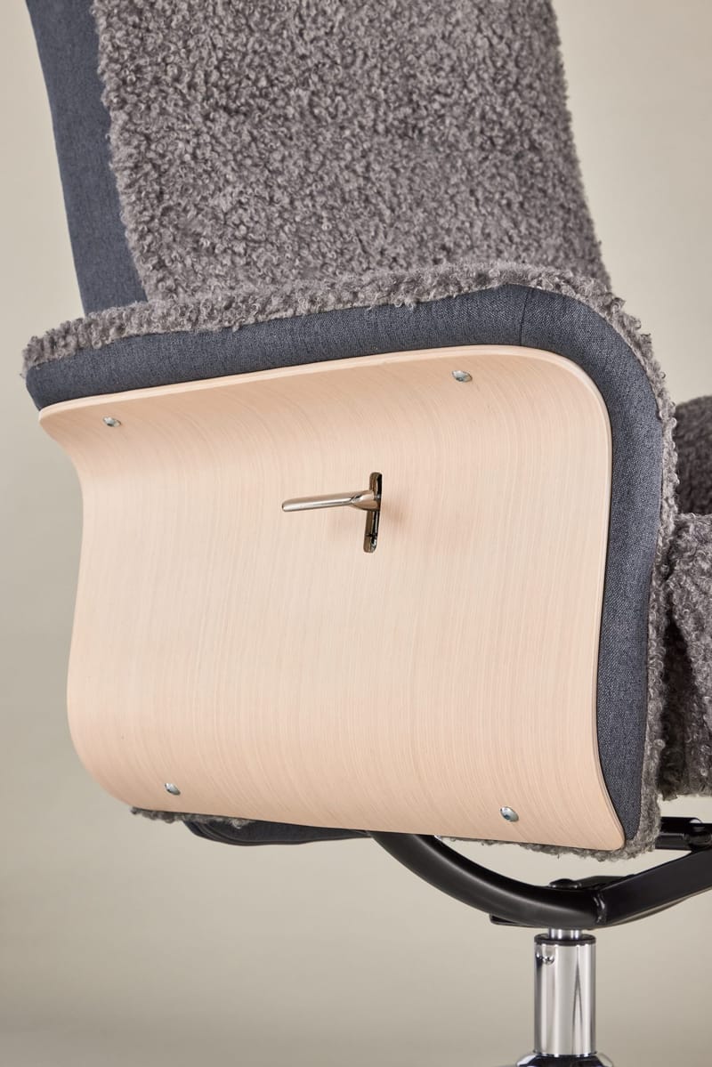 Reclinerfåtölj med fotpall - Grå fårskinnsimitation/whitewash ek - Grå - Möbler - Stolar & fåtöljer - Fåtölj - Fåtölj med fotpall