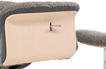 Reclinerfåtölj med fotpall - Grå fårskinnsimitation/whitewash ek - Grå - Möbler - Stolar & fåtöljer - Fåtölj - Fåtölj med fotpall