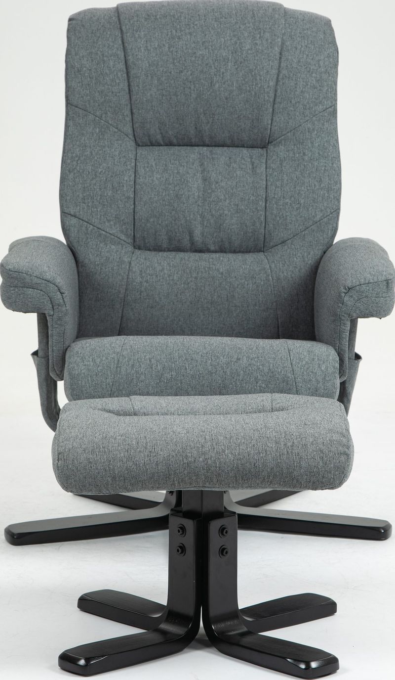 Reclinerfåtölj med fotpall grå - Oslo - Grå - Möbler - Stolar & fåtöljer - Fåtölj - Fåtölj med fotpall
