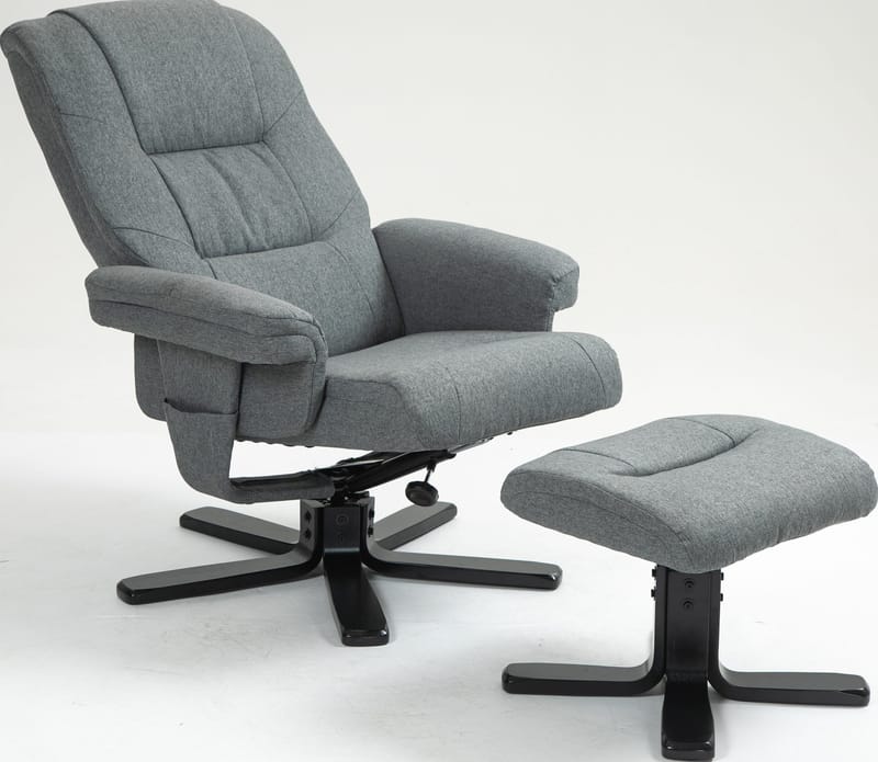 Reclinerfåtölj med fotpall grå - Oslo - Grå - Möbler - Stolar & fåtöljer - Fåtölj - Fåtölj med fotpall