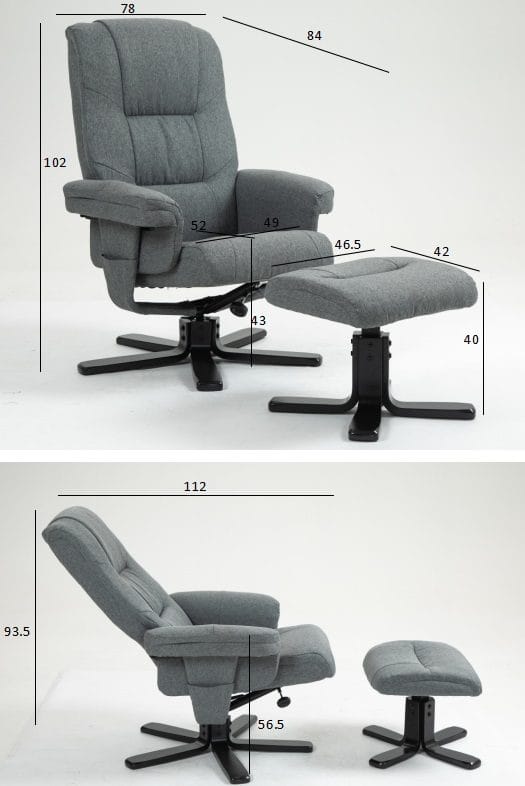 Reclinerfåtölj med fotpall grå - Oslo - Grå - Möbler - Stolar & fåtöljer - Fåtölj - Fåtölj med fotpall