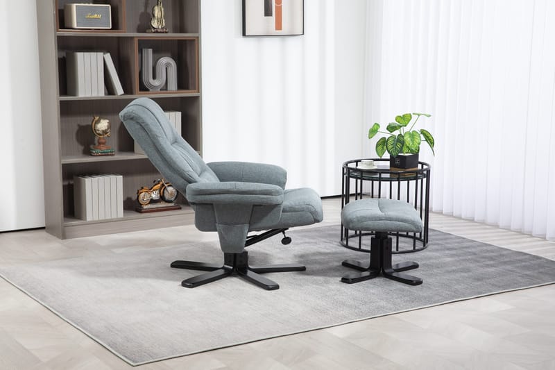 Reclinerfåtölj med fotpall grå - Oslo - Grå - Möbler - Stolar & fåtöljer - Fåtölj - Fåtölj med fotpall