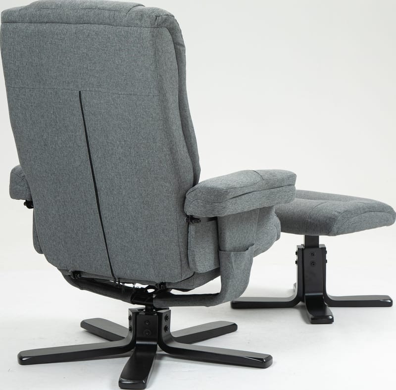 Reclinerfåtölj med fotpall grå - Oslo - Grå - Möbler - Stolar & fåtöljer - Fåtölj - Fåtölj med fotpall