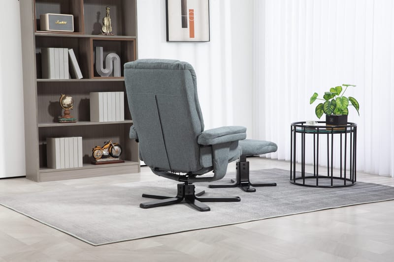 Reclinerfåtölj med fotpall grå - Oslo - Grå - Möbler - Stolar & fåtöljer - Fåtölj - Fåtölj med fotpall