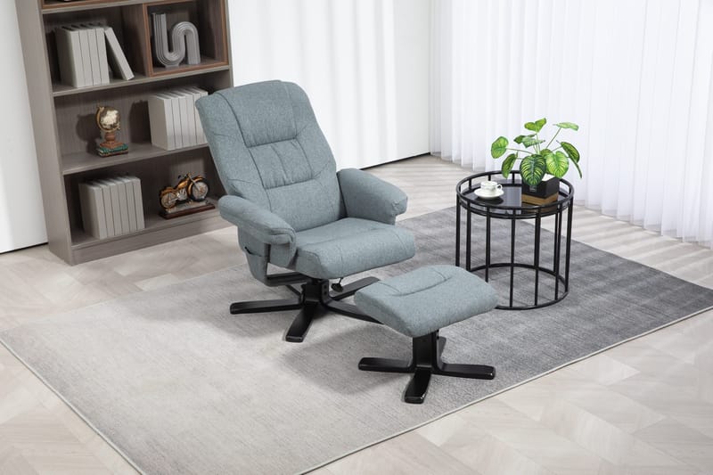 Reclinerfåtölj med fotpall grå - Oslo - Grå - Möbler - Stolar & fåtöljer - Fåtölj - Fåtölj med fotpall