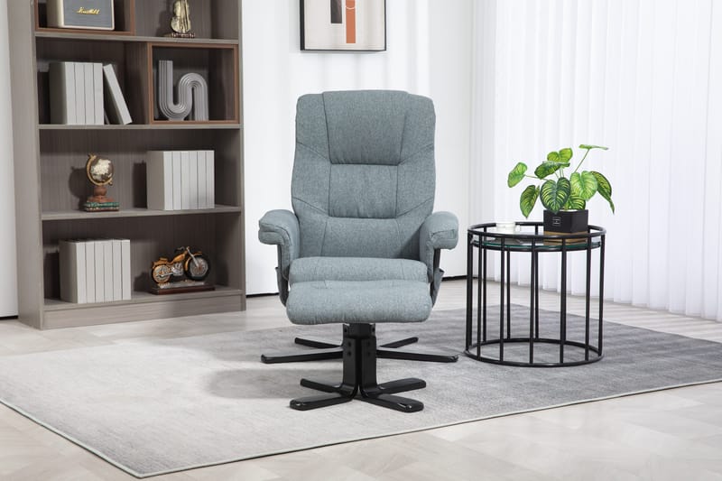Reclinerfåtölj med fotpall grå - Oslo - Grå - Möbler - Stolar & fåtöljer - Fåtölj - Fåtölj med fotpall