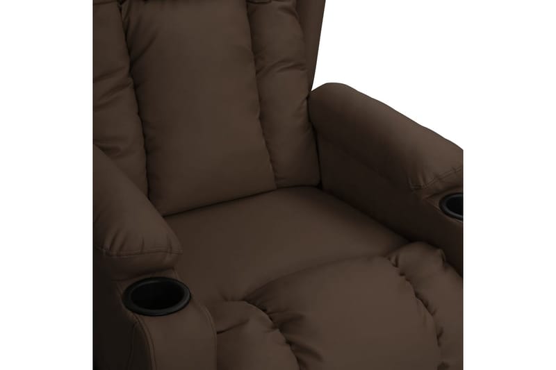 Reclinerfåtölj med uppresningshjälp brun konstläder - Brun - Möbler - Stolar & fåtöljer - Fåtölj - Biofåtölj & reclinerfåtölj