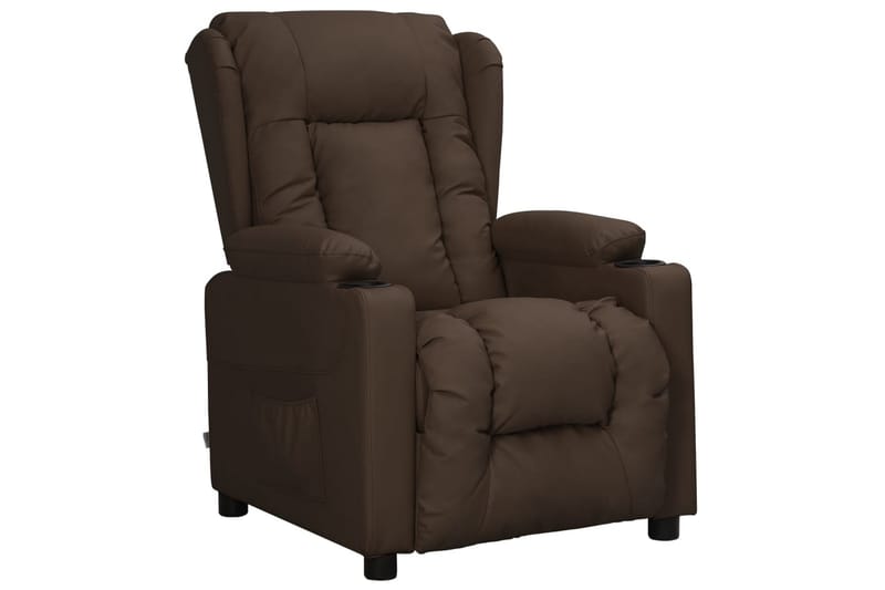 Reclinerfåtölj med uppresningshjälp brun konstläder - Brun - Möbler - Stolar & fåtöljer - Fåtölj - Biofåtölj & reclinerfåtölj