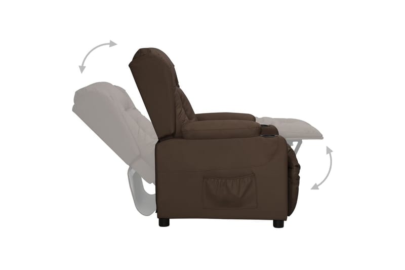 Reclinerfåtölj med uppresningshjälp brun konstläder - Brun - Möbler - Stolar & fåtöljer - Fåtölj - Biofåtölj & reclinerfåtölj
