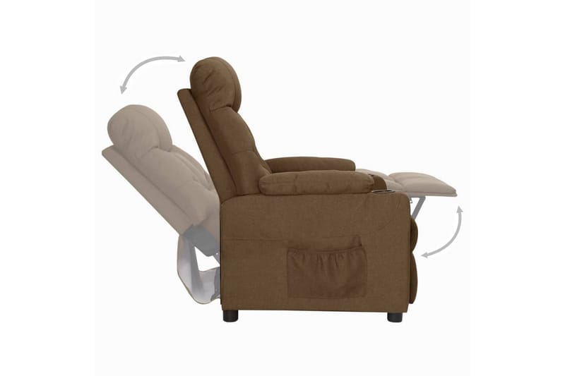 Reclinerfåtölj med uppresningshjälp brun tyg - Brun - Möbler - Stolar & fåtöljer - Fåtölj - Biofåtölj & reclinerfåtölj