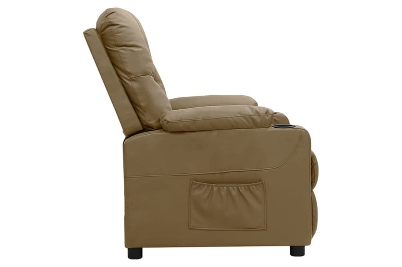 Reclinerfåtölj med uppresningshjälp cappuccino konstläder - Cappuccino - Möbler - Stolar & fåtöljer - Fåtölj - Biofåtölj & reclinerfåtölj