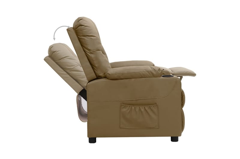 Reclinerfåtölj med uppresningshjälp cappuccino konstläder - Cappuccino - Möbler - Stolar & fåtöljer - Fåtölj - Biofåtölj & reclinerfåtölj