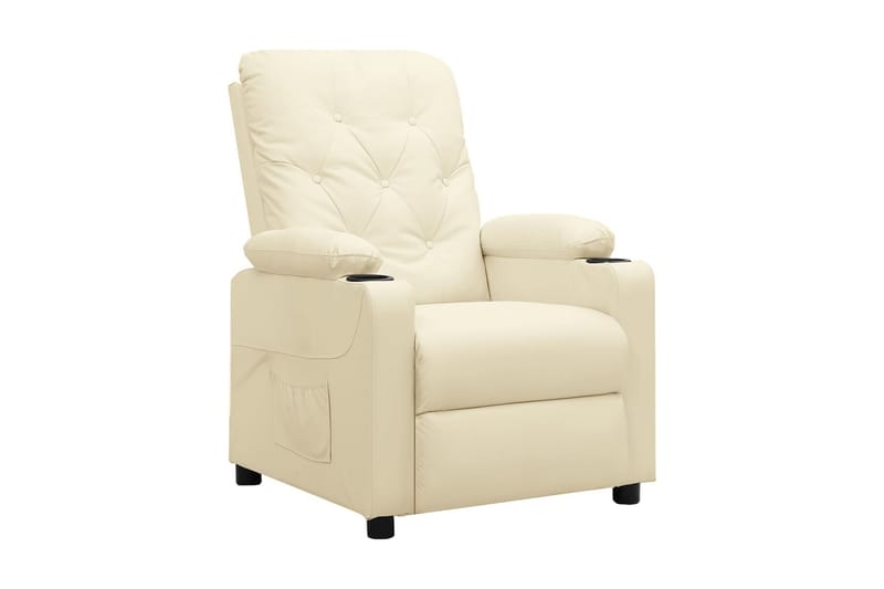 Reclinerfåtölj med uppresningshjälp gräddvit konstläder - Kräm - Möbler - Stolar & fåtöljer - Fåtölj - Biofåtölj & reclinerfåtölj