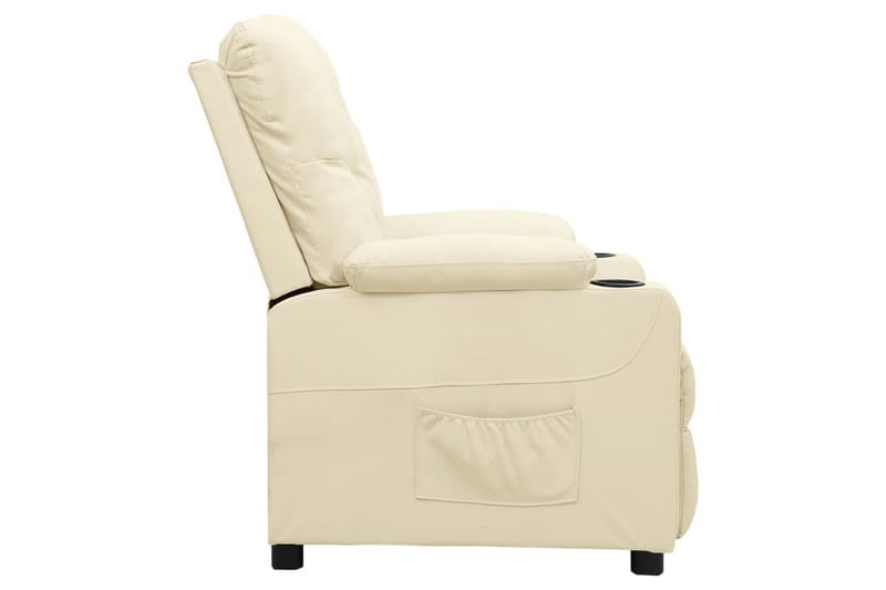 Reclinerfåtölj med uppresningshjälp gräddvit konstläder - Kräm - Möbler - Stolar & fåtöljer - Fåtölj - Biofåtölj & reclinerfåtölj