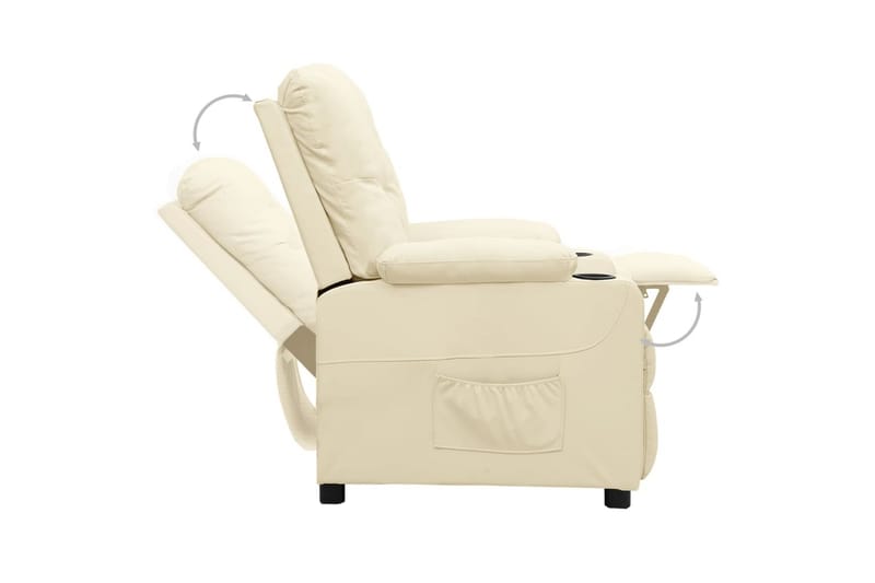Reclinerfåtölj med uppresningshjälp gräddvit konstläder - Kräm - Möbler - Stolar & fåtöljer - Fåtölj - Biofåtölj & reclinerfåtölj