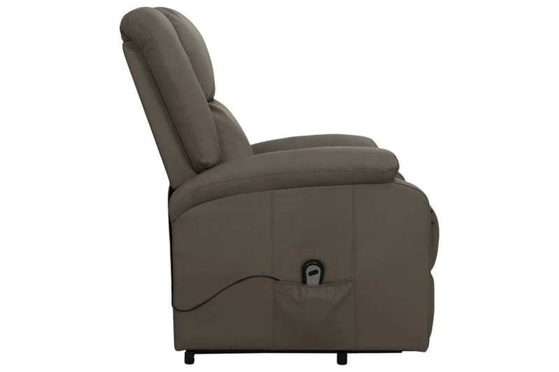 Reclinerfåtölj med uppresningshjälp grå konstläder - Grå - Möbler - Stolar & fåtöljer - Fåtölj - Biofåtölj & reclinerfåtölj