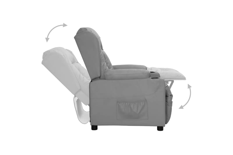 Reclinerfåtölj med uppresningshjälp grå konstläder - Grå - Möbler - Stolar & fåtöljer - Fåtölj - Biofåtölj & reclinerfåtölj