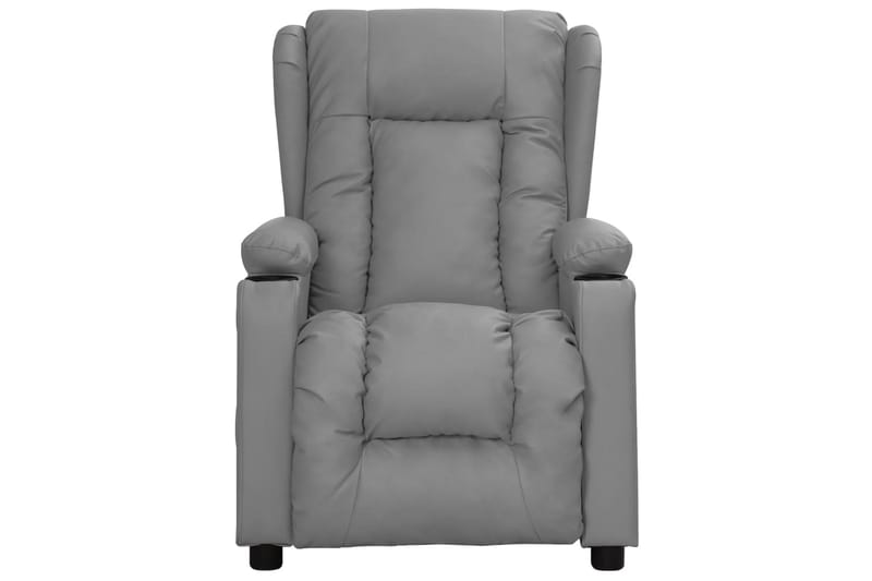 Reclinerfåtölj med uppresningshjälp grå konstläder - Grå - Möbler - Stolar & fåtöljer - Fåtölj - Biofåtölj & reclinerfåtölj