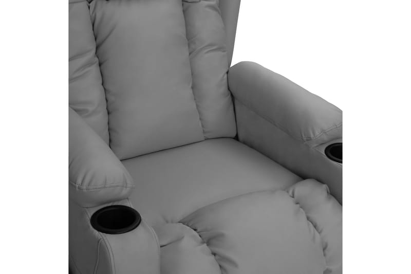 Reclinerfåtölj med uppresningshjälp grå konstläder - Grå - Möbler - Stolar & fåtöljer - Fåtölj - Biofåtölj & reclinerfåtölj