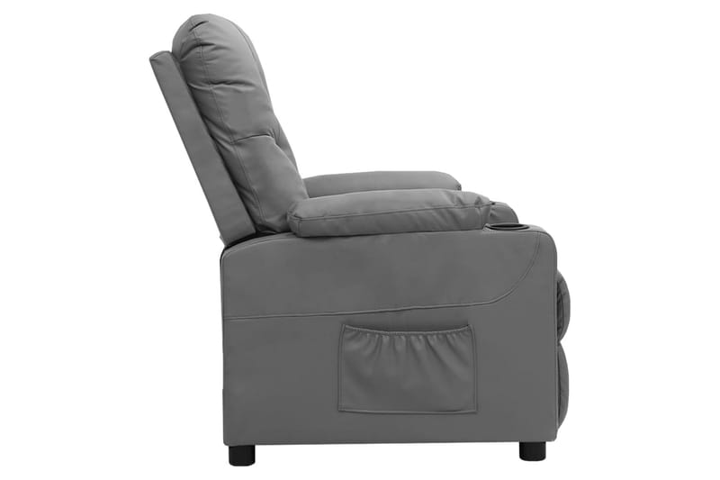Reclinerfåtölj med uppresningshjälp grå konstläder - Grå - Möbler - Stolar & fåtöljer - Fåtölj - Biofåtölj & reclinerfåtölj