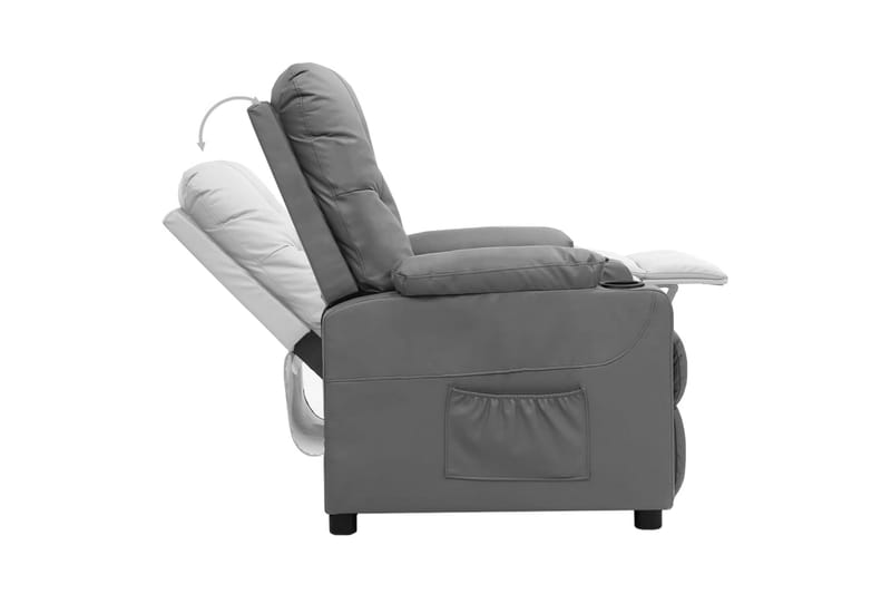 Reclinerfåtölj med uppresningshjälp grå konstläder - Grå - Möbler - Stolar & fåtöljer - Fåtölj - Biofåtölj & reclinerfåtölj