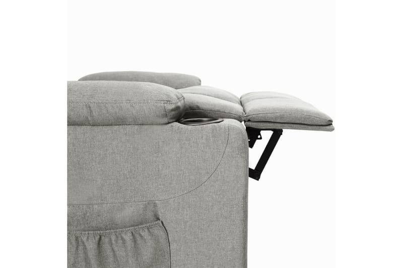 Reclinerfåtölj med uppresningshjälp ljusgrå tyg - Grå - Möbler - Stolar & fåtöljer - Fåtölj - Biofåtölj & reclinerfåtölj