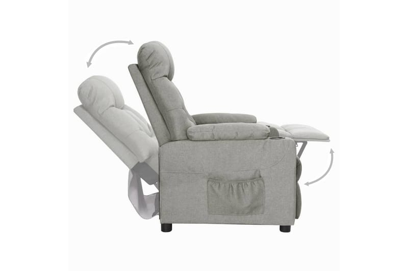 Reclinerfåtölj med uppresningshjälp ljusgrå tyg - Grå - Möbler - Stolar & fåtöljer - Fåtölj - Biofåtölj & reclinerfåtölj