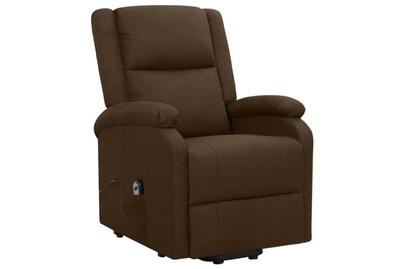 Reclinerfåtölj med uppresningshjälp mörkbrun tyg - Brun - Möbler - Stolar & fåtöljer - Fåtölj - Biofåtölj & reclinerfåtölj
