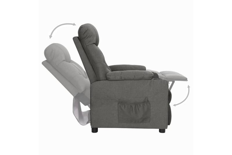 Reclinerfåtölj med uppresningshjälp mörkgrå tyg - Grå - Möbler - Stolar & fåtöljer - Fåtölj - Biofåtölj & reclinerfåtölj