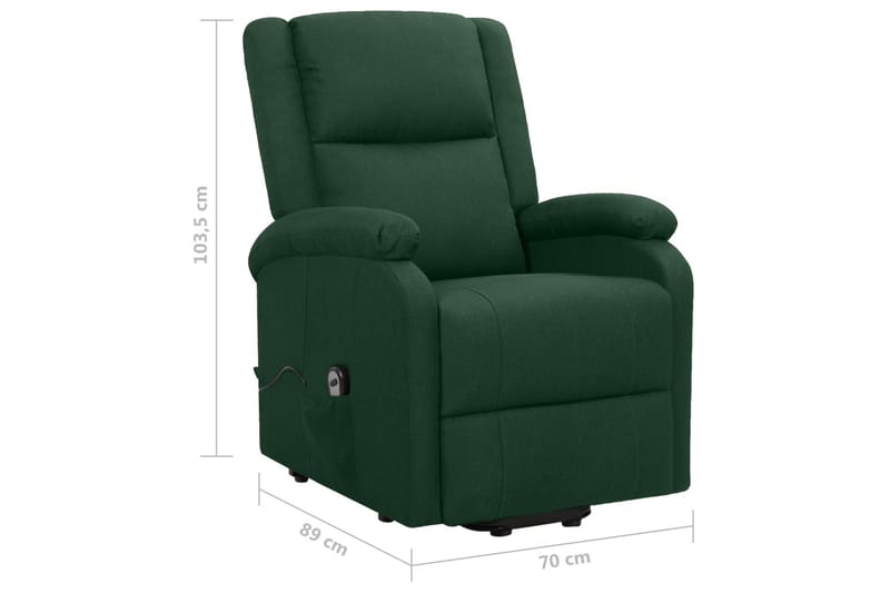 Reclinerfåtölj med uppresningshjälp mörkgrön tyg - Grön - Möbler - Stolar & fåtöljer - Fåtölj - Biofåtölj & reclinerfåtölj