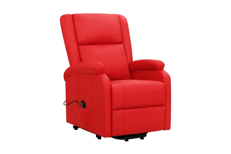 Reclinerfåtölj med uppresningshjälp röd konstläder - Röd - Möbler - Stolar & fåtöljer - Fåtölj - Biofåtölj & reclinerfåtölj