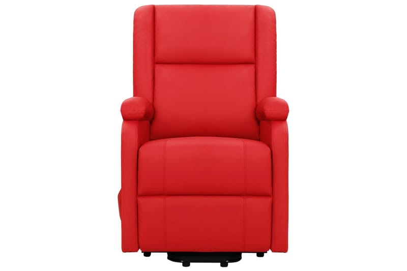 Reclinerfåtölj med uppresningshjälp röd konstläder - Röd - Möbler - Stolar & fåtöljer - Fåtölj - Biofåtölj & reclinerfåtölj