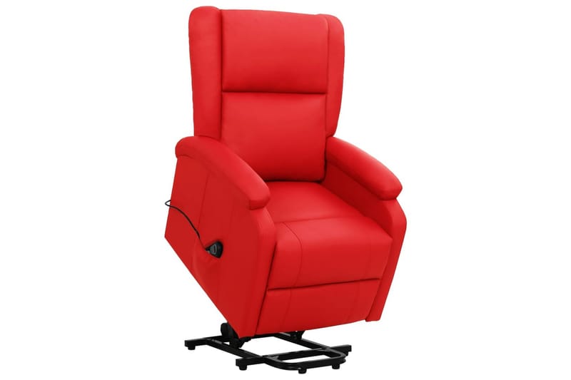 Reclinerfåtölj med uppresningshjälp röd konstläder - Röd - Möbler - Stolar & fåtöljer - Fåtölj - Biofåtölj & reclinerfåtölj