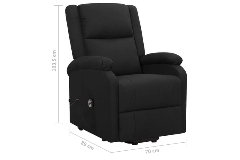 Reclinerfåtölj med uppresningshjälp svart tyg - Svart - Möbler - Stolar & fåtöljer - Fåtölj - Biofåtölj & reclinerfåtölj
