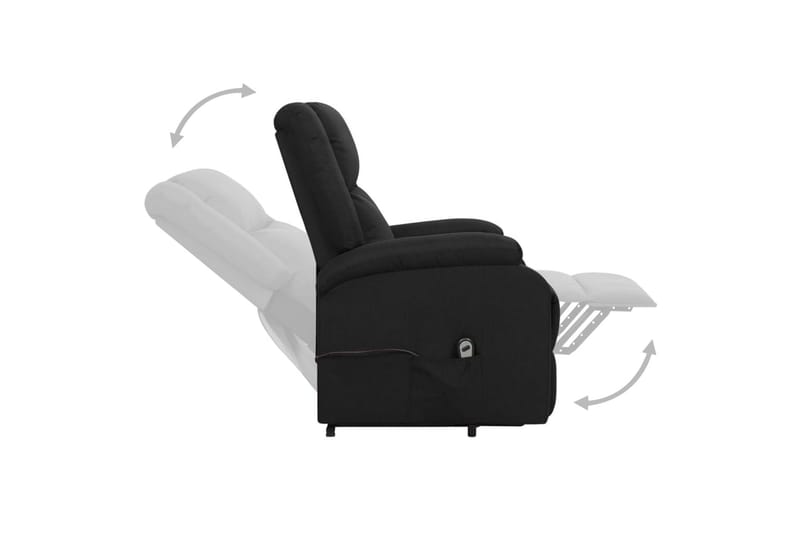 Reclinerfåtölj med uppresningshjälp svart tyg - Svart - Möbler - Stolar & fåtöljer - Fåtölj - Biofåtölj & reclinerfåtölj