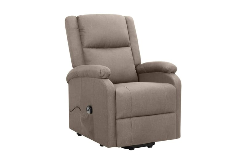 Reclinerfåtölj med uppresningshjälp taupe tyg - Brun - Möbler - Stolar & fåtöljer - Fåtölj - Biofåt�ölj & reclinerfåtölj