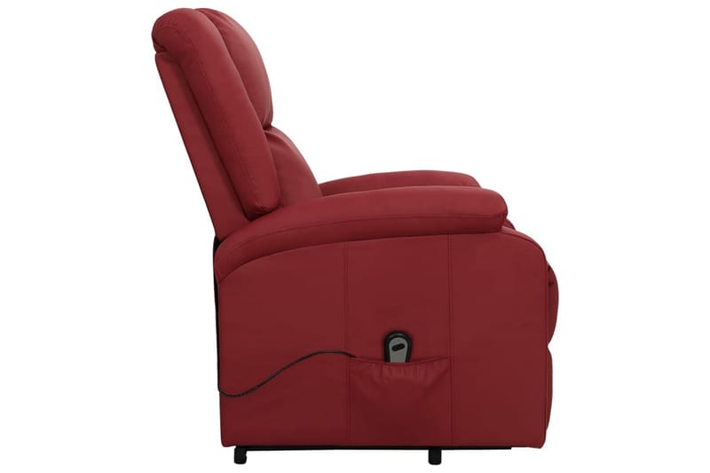 Reclinerfåtölj med uppresningshjälp vinröd konstläder - Vinröd - Möbler - Stolar & fåtöljer - Fåtölj - Biofåtölj & reclinerfåtölj