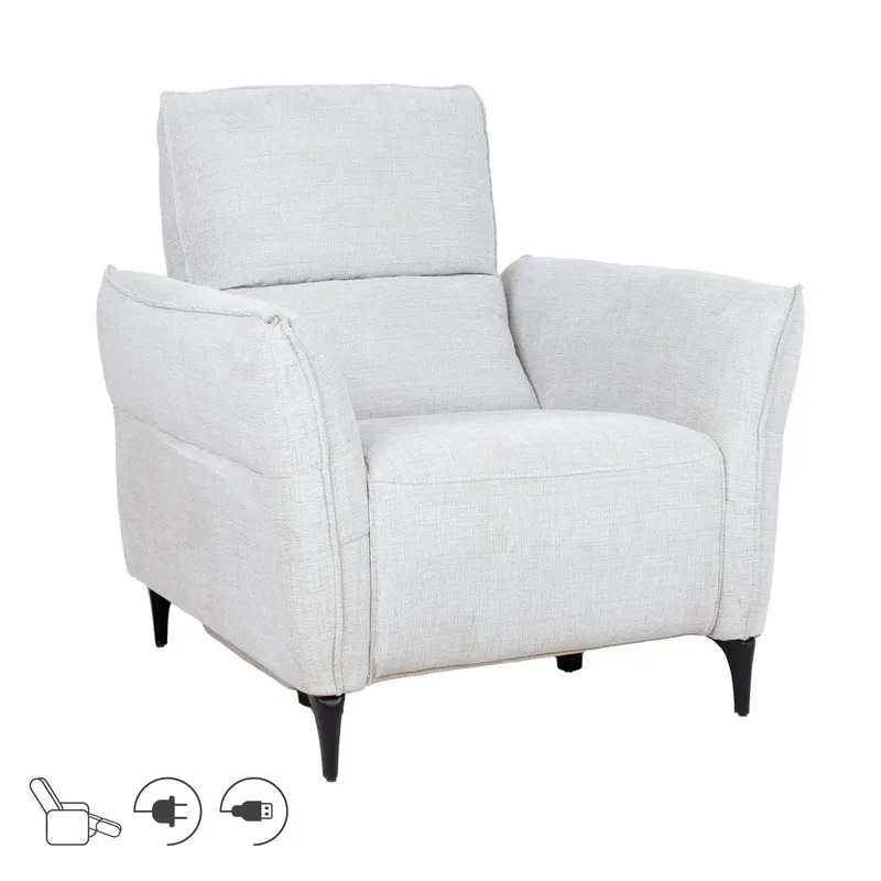 Reclinerfåtölj Näsdal med elektrisk mekanism, ljusbeige