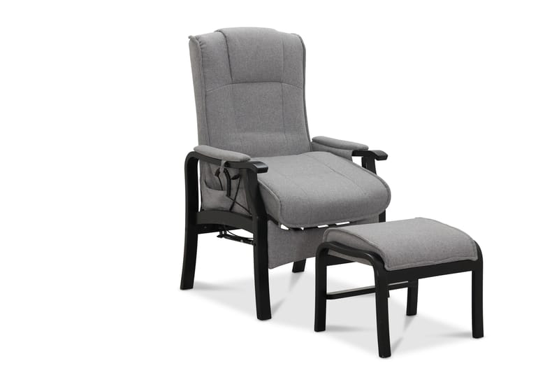 Reclinerfåtölj NO_BRAND Saika Reclinerfåtölj Elektrisk Ljusgrå - Möbler - Stolar & fåtöljer - Fåtölj - Fåtölj med fotpall