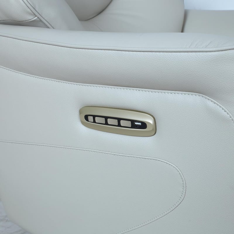Reclinerfåtölj Rosdal med elektrisk mekanism - beige läder - Möbler - Stolar & fåtöljer - Fåtölj - Biofåtölj & reclinerfåtölj